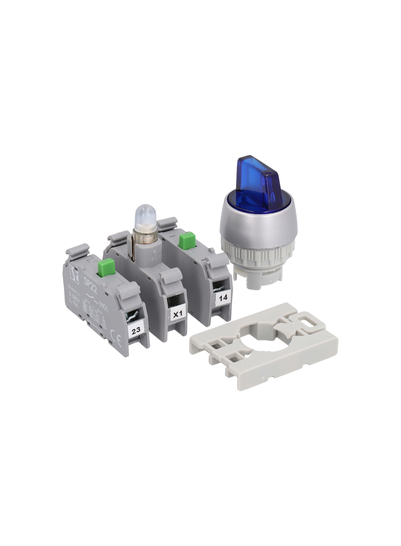 3-POŁ ŁĄCZNIK POKR ZÓŁT.1ZW 1ROZ PODŚW. PODŚW.24V PIERŚCIEŃ NIKLOWANY