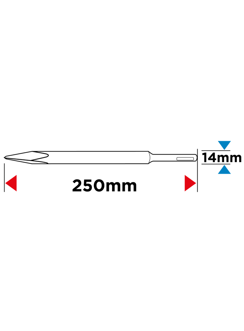 Szpicak SDS Plus rowkowy 14 x 250 mm