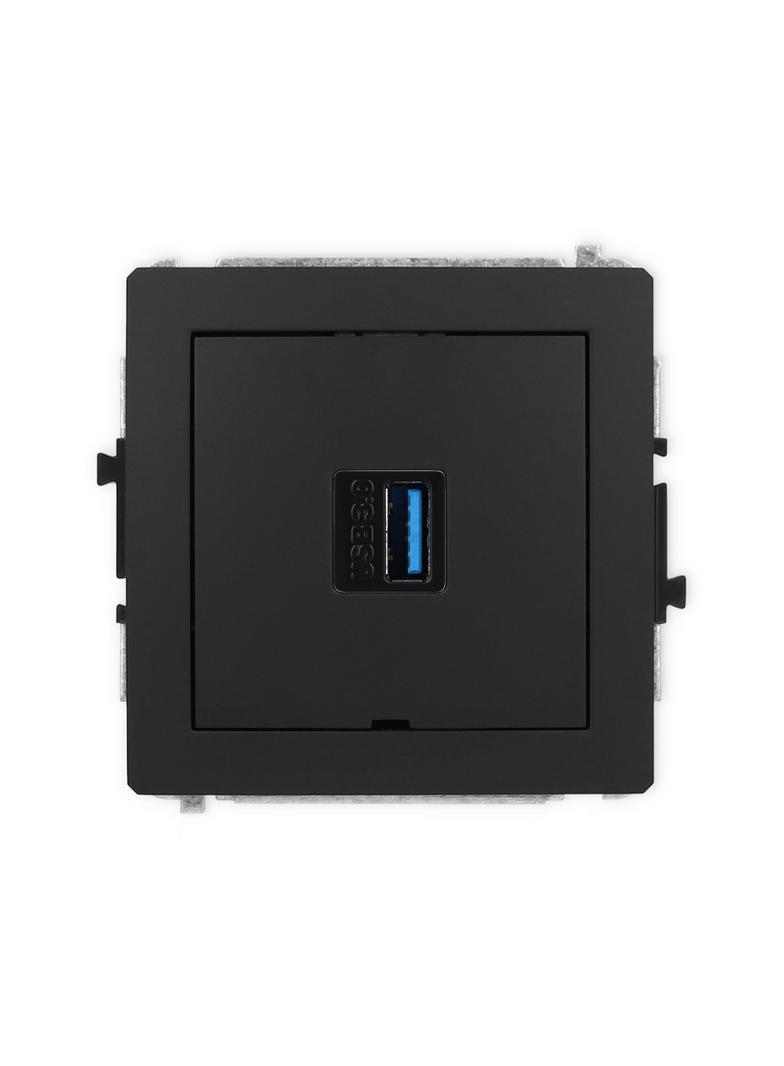 DECO Gniazdo pojedyncze USB A-A 3.0, bez pola opisowego czarny mat 12DGUSBBO-5 KARLIK