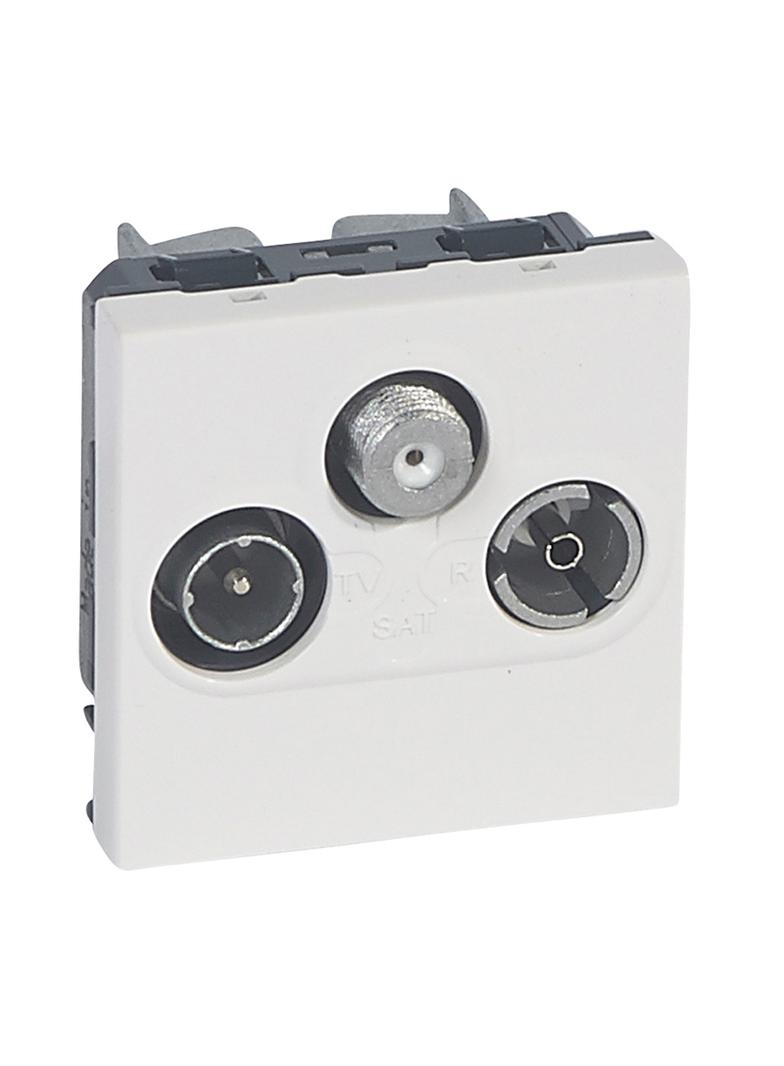 MOSAIC GNIAZDO POJEDYNCZE TV-RD-SAT GWIAZDA-2 MODYŁU ALUMINIUM TŁUMIENIE 1,5 DB, Legrand