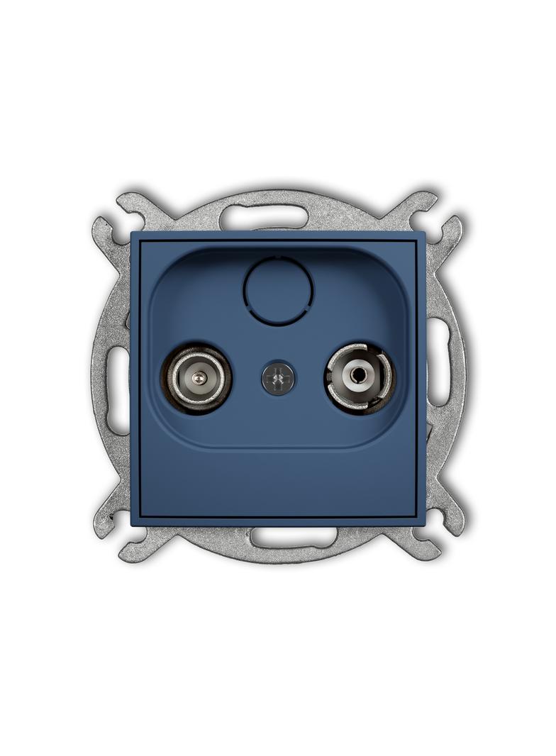 ICON Gniazdo abonenckie RTV przelotowe 15dB navy blue 64IG15P KARLIK