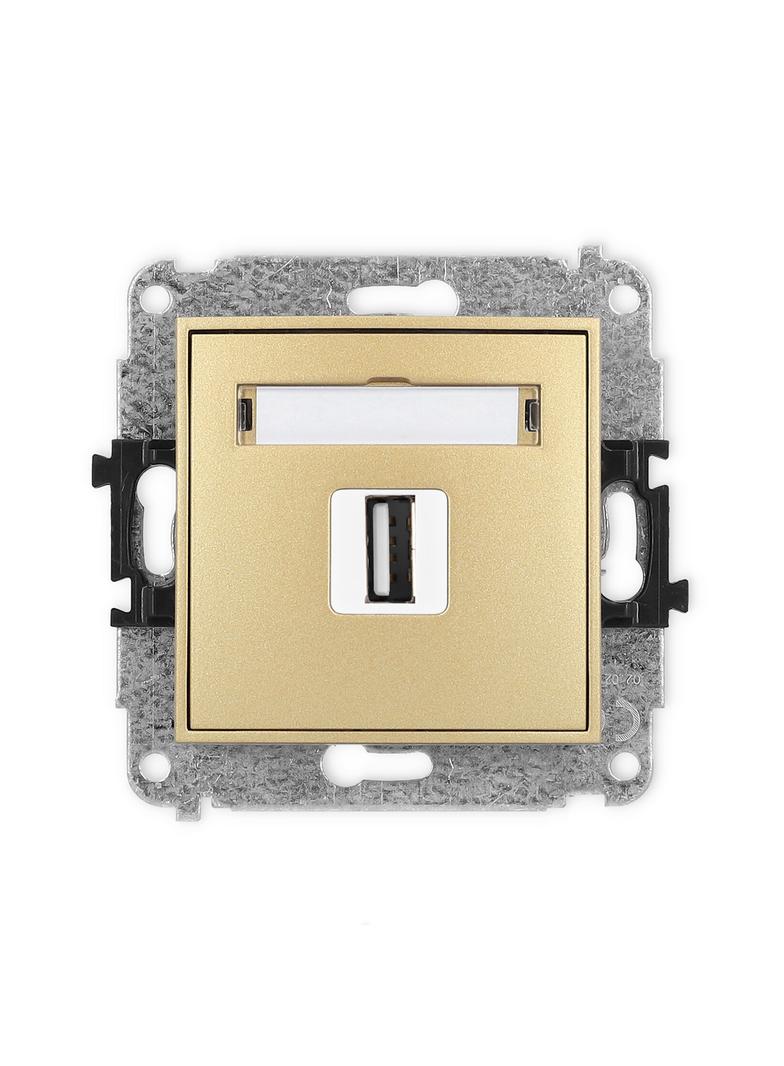 ICON Gniazdo pojedyncze USB A-A 2.0 złoty 29IGUSB-1 KARLIK