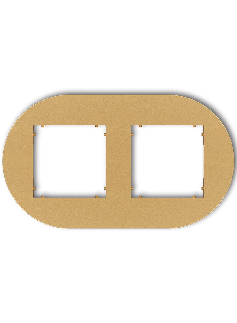 MINI Ramka uniwersalna podwójna okrągła z tworzywa złoty