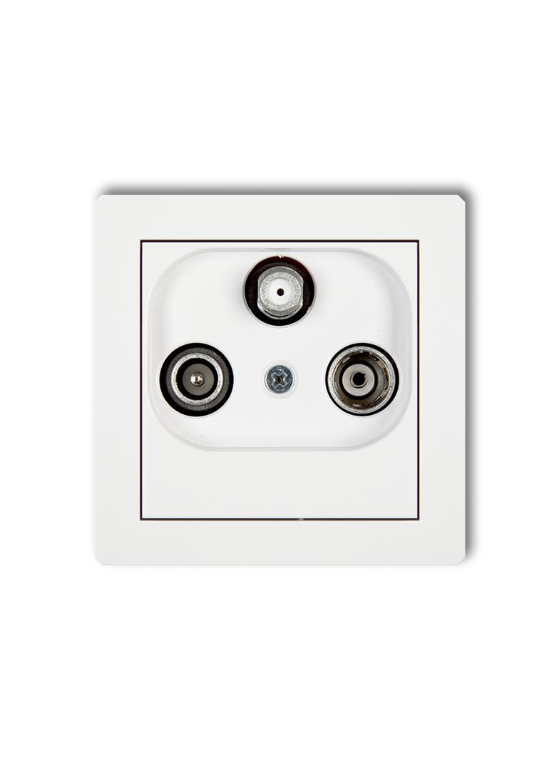 DECO Mechanizm gniazda abonenckiego RTV-SAT końcowego 1,5dB biały mat