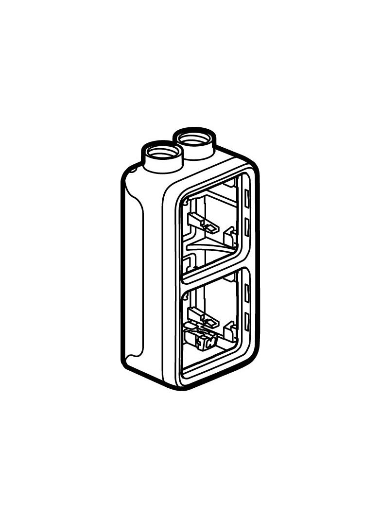 PLEXO55 PUSZKA NATYKOWA PODWÓJNA PIONOWA SZARA Z PRZEPUSTEM KABLOWYM ISO 20, Legrand
