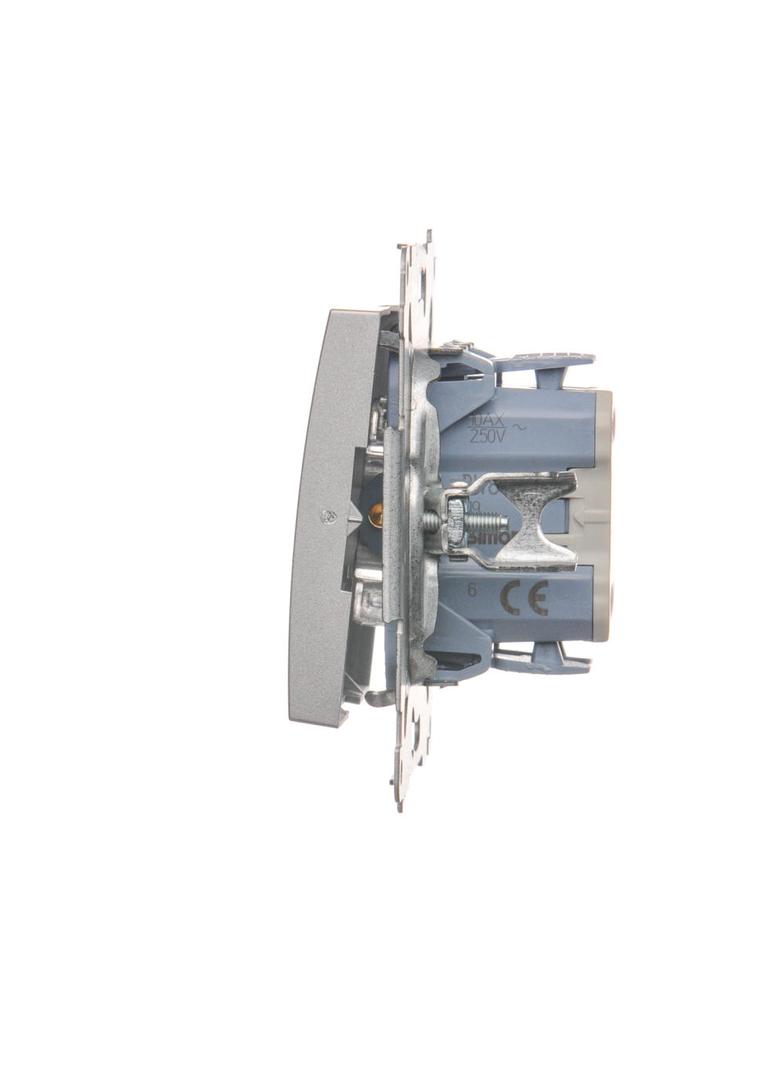 Simon 54 Łącznik schodowy bez piktogramu 10A 250V szybkozłączka srebrny mat DW6.01/X/43 KONTAKT
