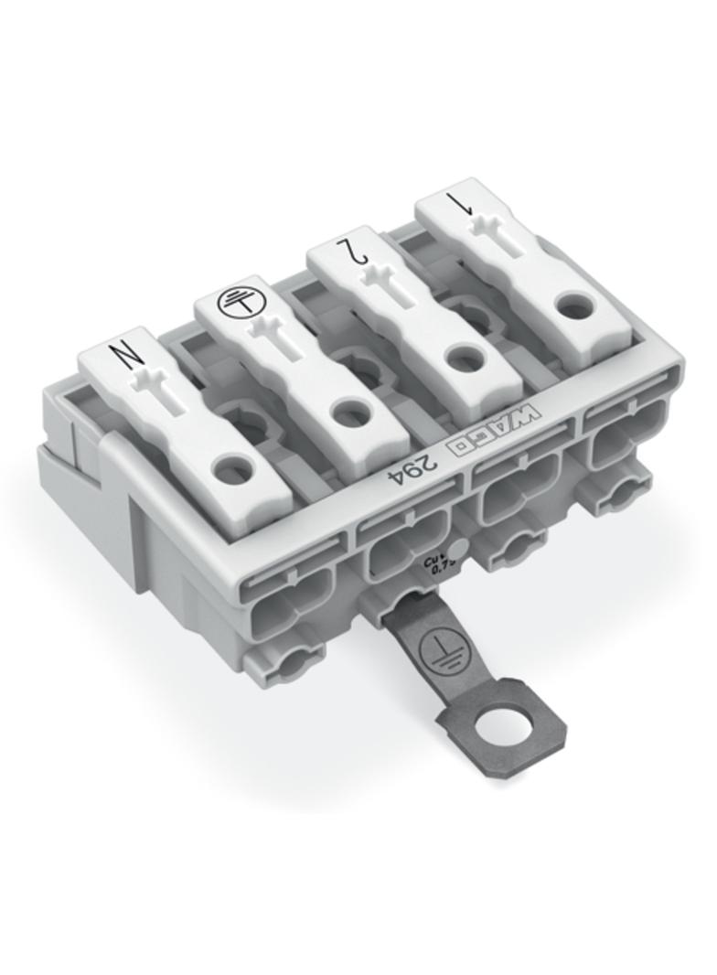 złączka zasilająca 4-biegunowa ze stopkami z stykiem PE