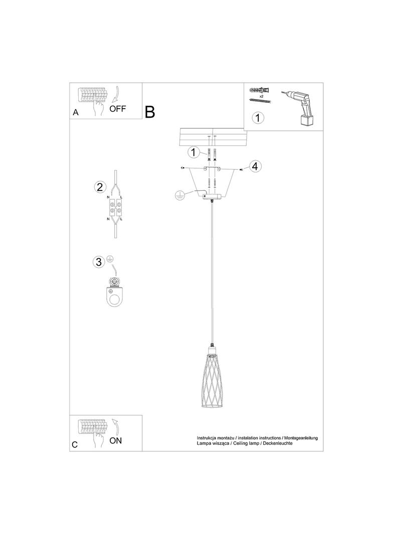 Sollux Lampa wisząca SUBA 1 czarna SL.1165