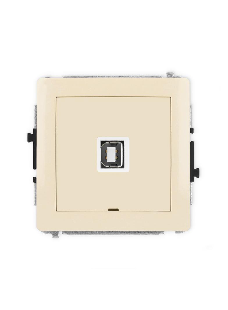 DECO Mechanizm gniazda pojedynczego USB A-B 2.0, bez pola opisowego beżowy