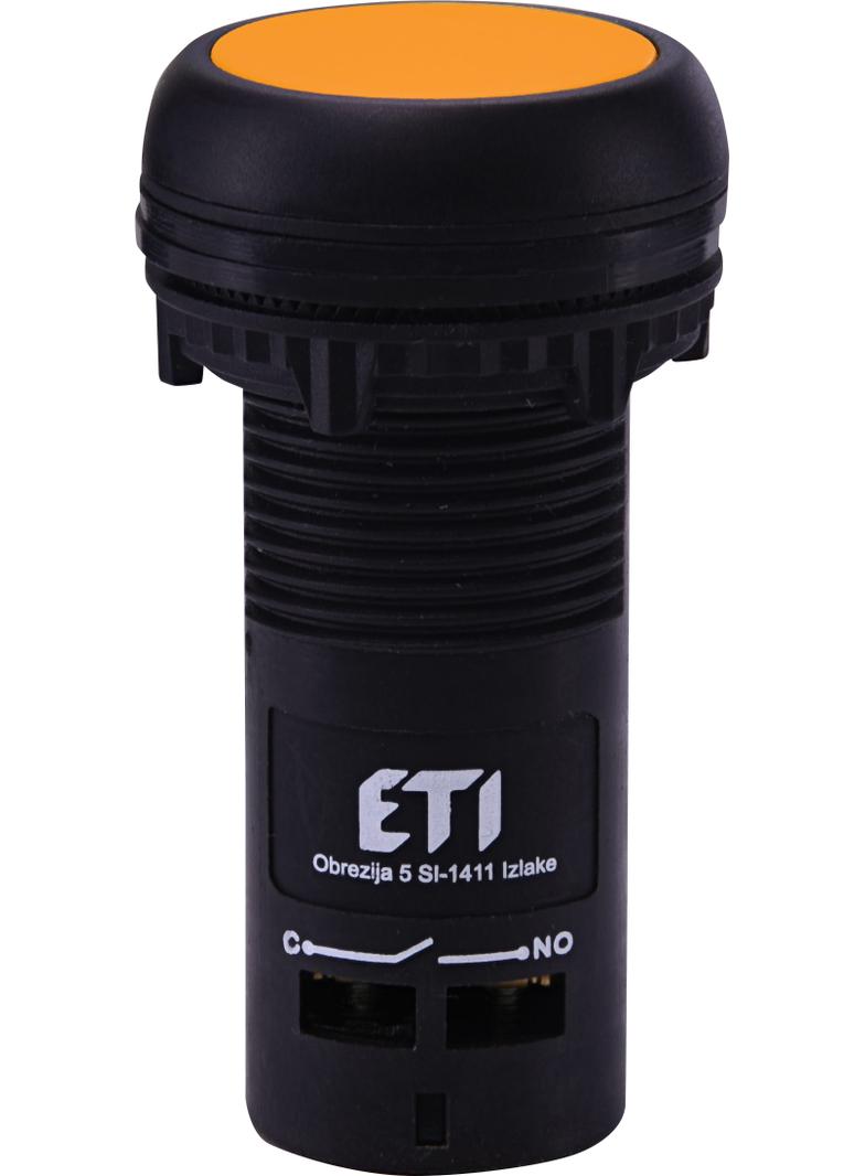 ECF-10-A - Przycisk kompaktowy z guzikiem krytym, 1NO, Pomarańczowy