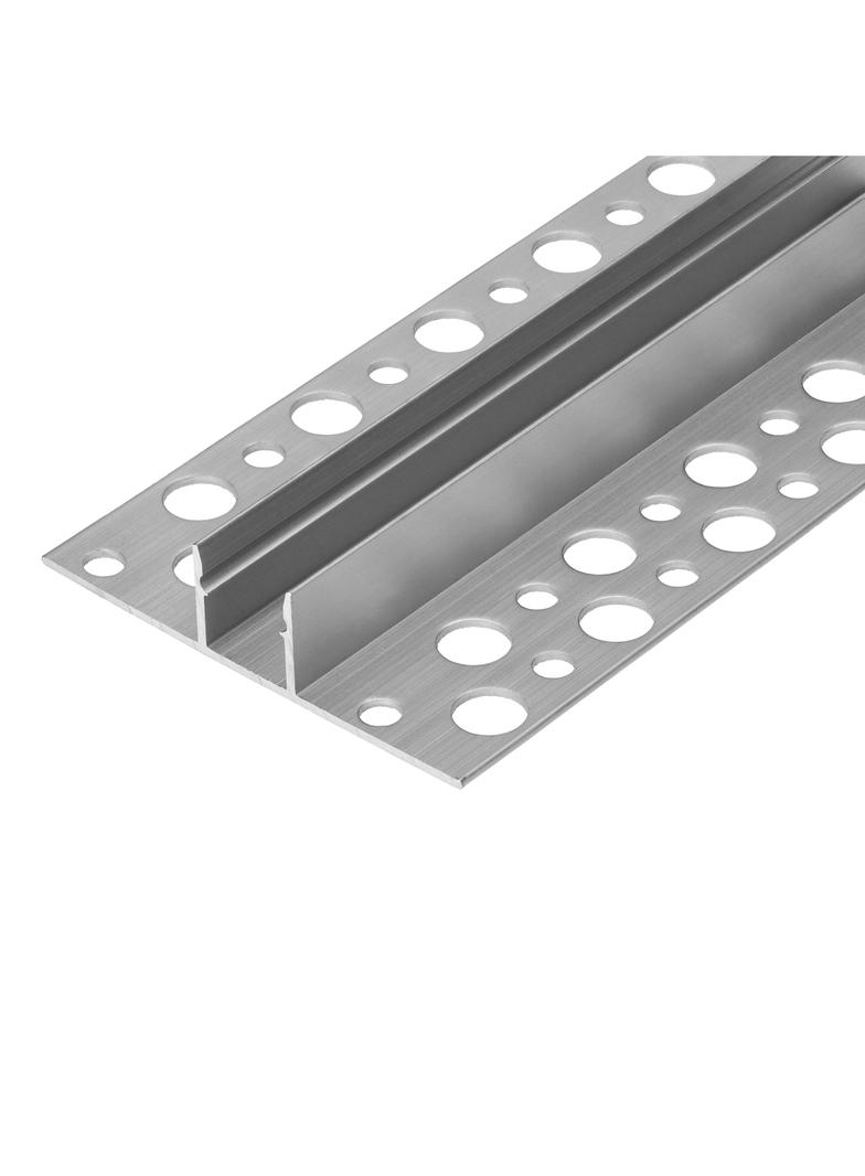 Profil aluminiowy do taśm LED, 2000 x 52,8 x 13 mm, wpuszczany w karton gips, srebrny, komplet 50 sz