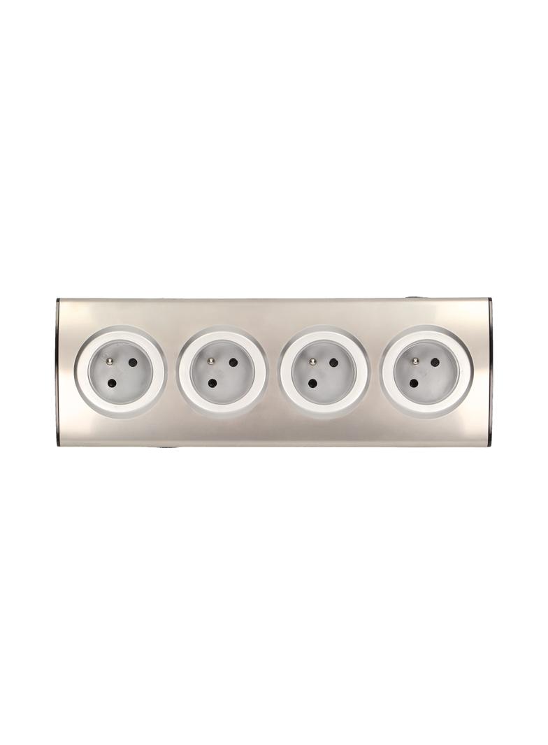 Gniazdo meblowe kuchenne 4x2P+Z, montaż na rzepy, INOX OR-AE-1340 ORNO