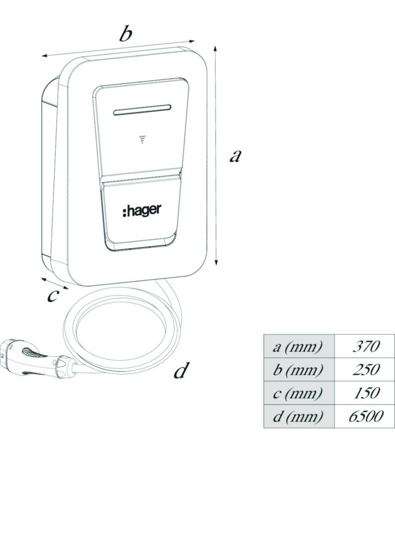 EVCS witty one 1x11kW 3f z kablem 6,5m T2 RFID Bluetooth