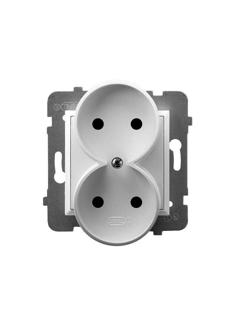 ARIA Gniazdo podwójne moduł bez ramki - kolor biały