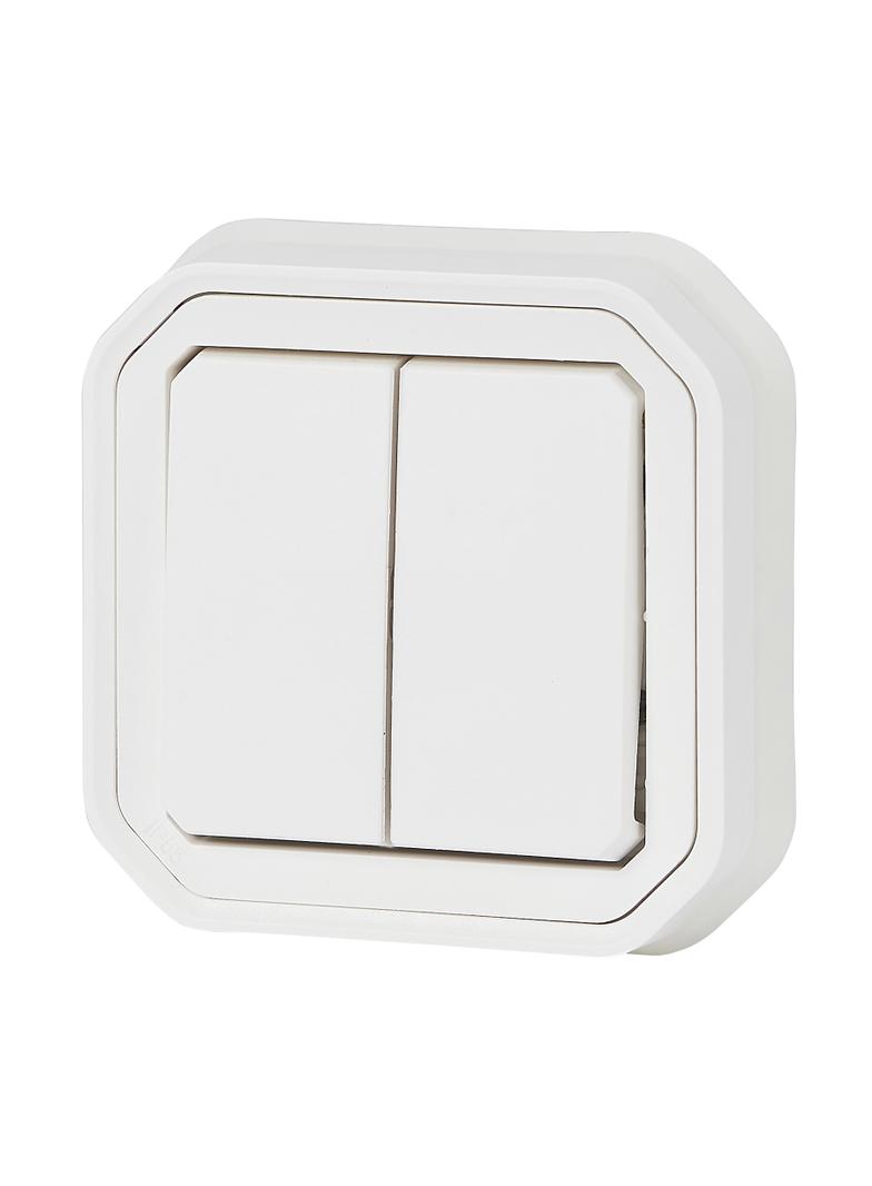 NOWE PLEXO - ŁĄCZ. PODWÓJNY/PRZY. PODWÓJNY KOMPLET PODTYNK. 10AX-250 V BIAŁY 069855L LEGRAND