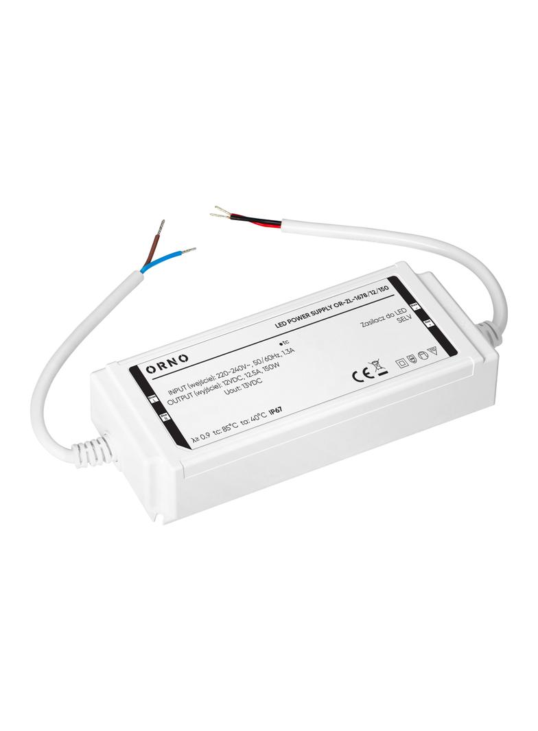Zasilacz LED , hermetyczny, 12V, 150W, IP67, plastikowa obudowa