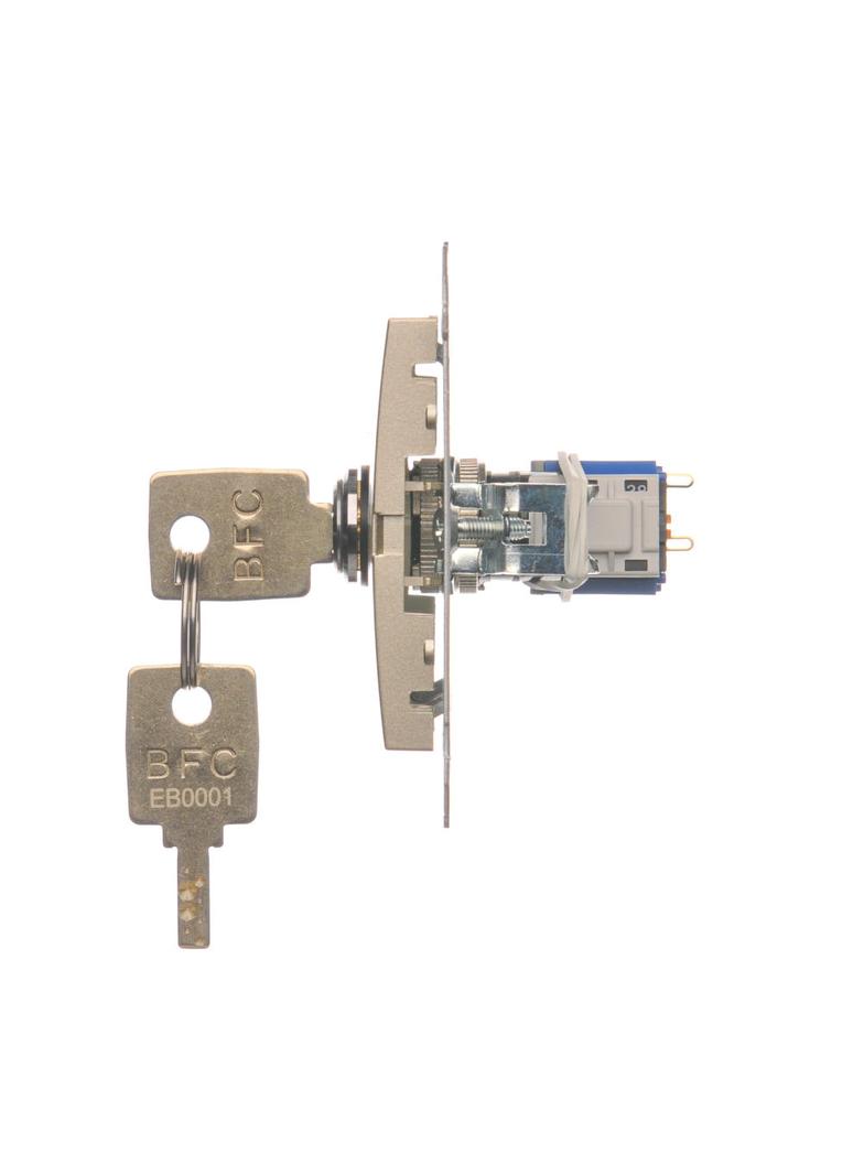Łącznik na kluczyk pojedynczy jednobiegunowy 2 pozycyjny /0-I/ styk 1Z 5A 250V DW1K.01/44 KONTAKT