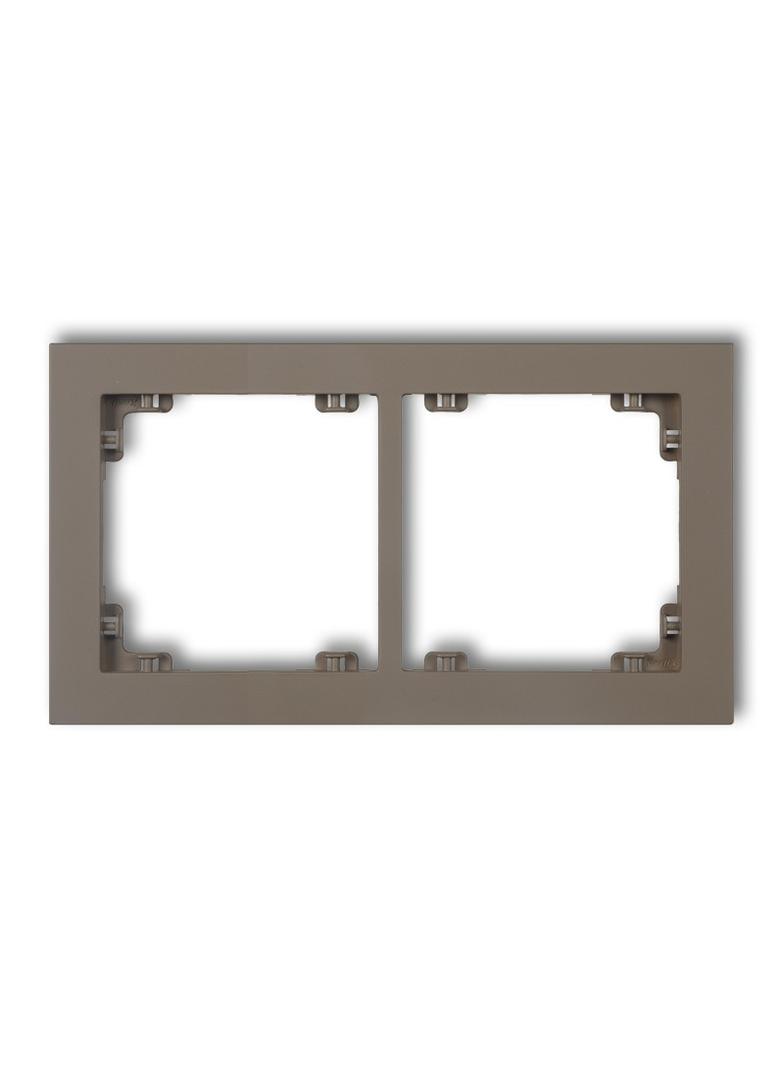 DECO Ramka uniwerstalna podwójna z tworzywa DECO Pastel Matt czekoladowy