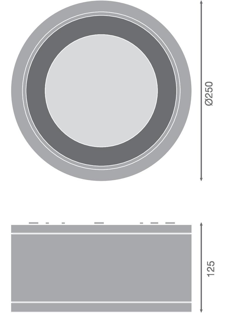 Oprawa DOWNLIGHT SURFACE DN 250 P 45W 830 36D IP65 BK