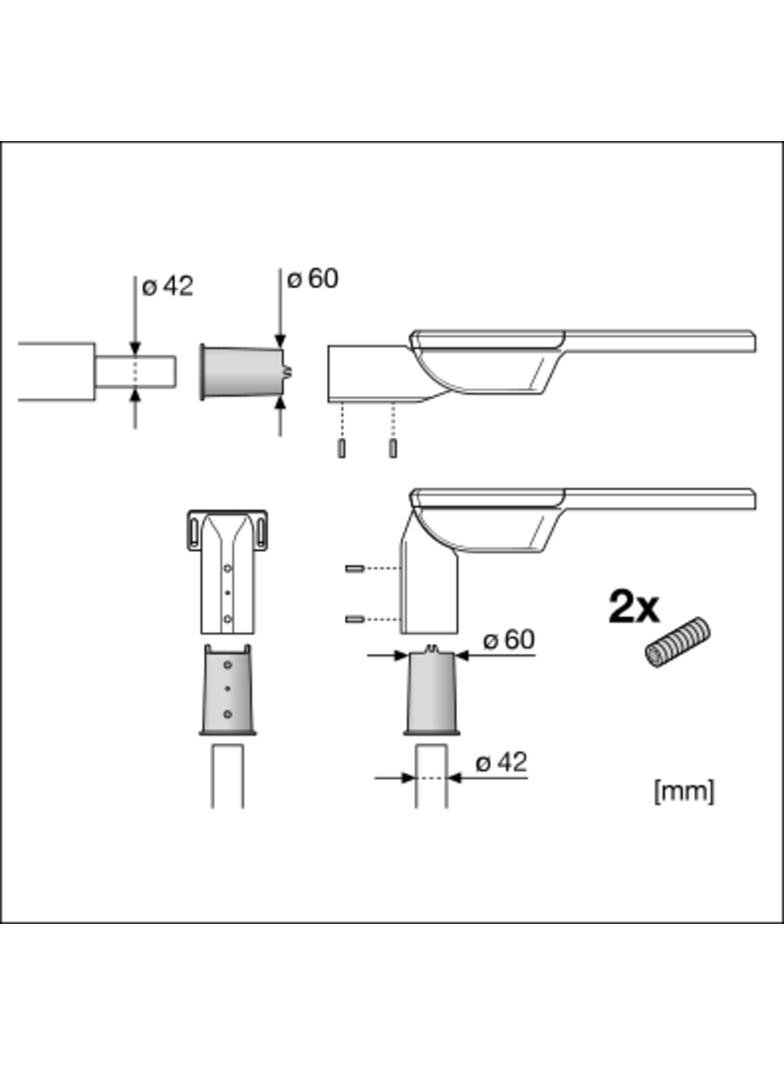 Przejściówka do oprawy STREETLIGHT FLEX REDUCTION 60 do 42mm ALW
