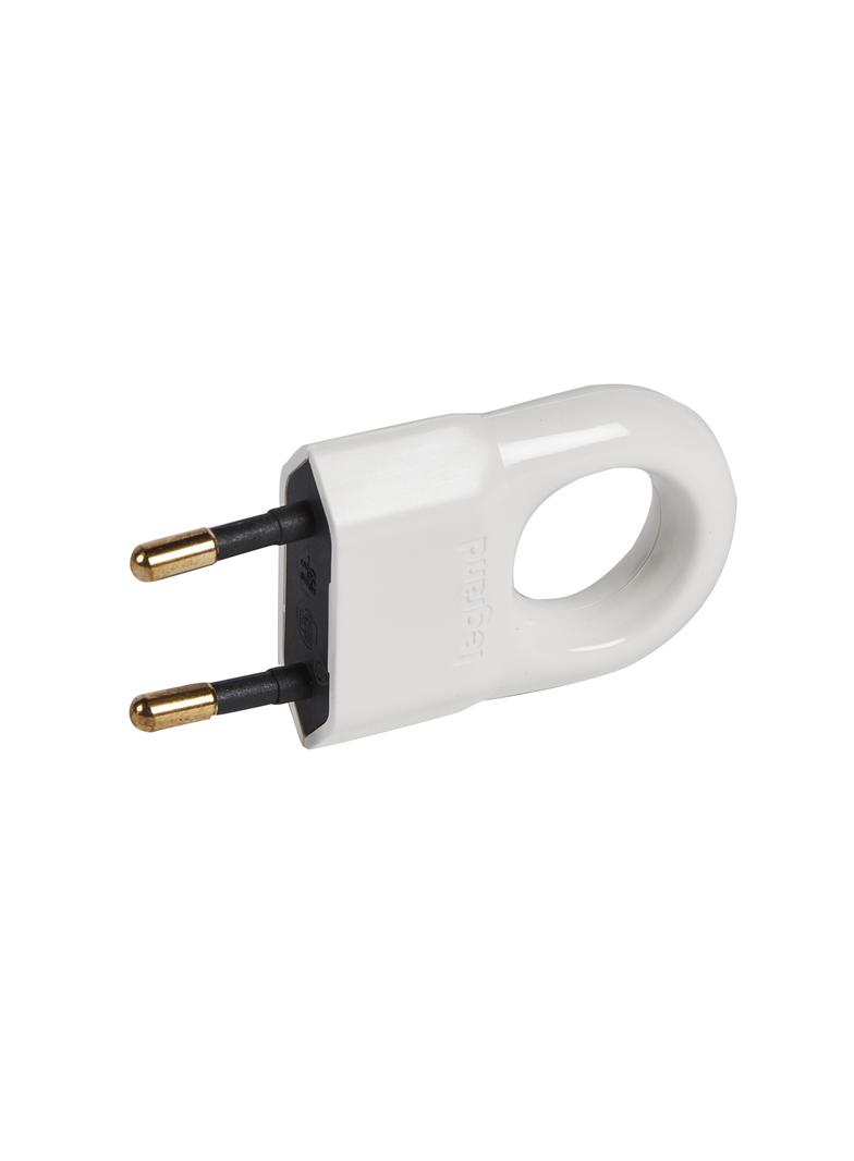 Wtyczka 2P 2,5A Plastikowa Biała Z Pierścieniem Helmo 050310 LEGRAND