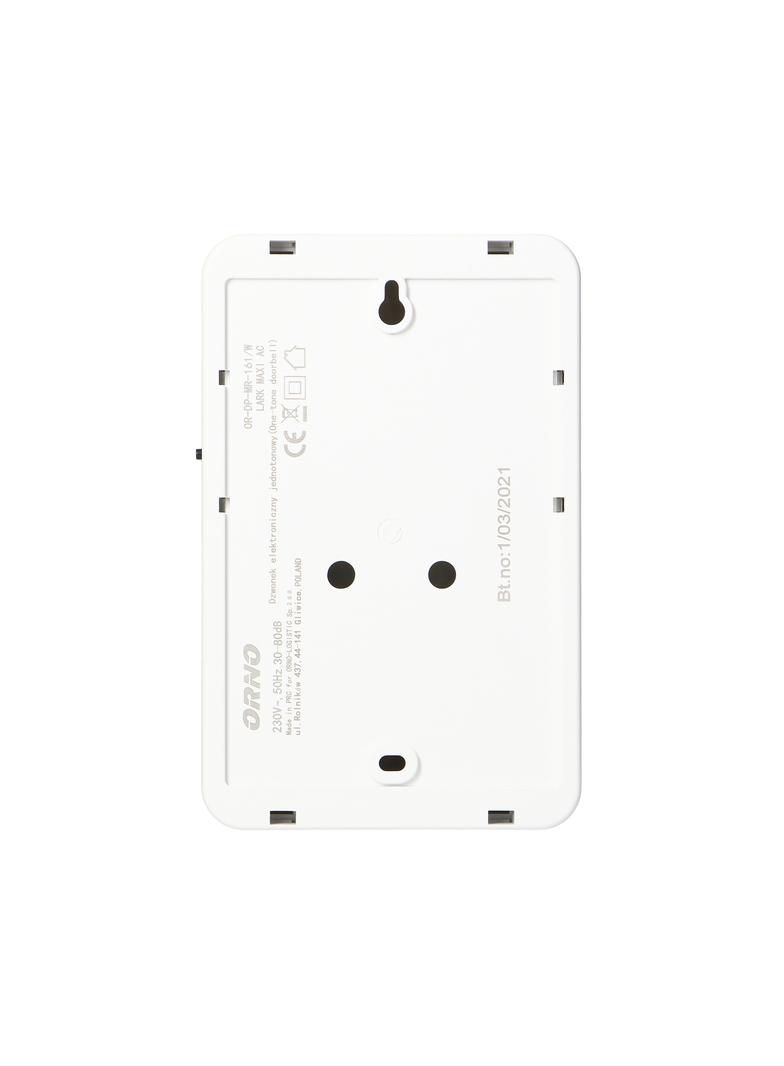 Dzwonek elektroniczny jednotonowy LARK MAXI AC 230V biały OR-DP-MR-161/W ORNO