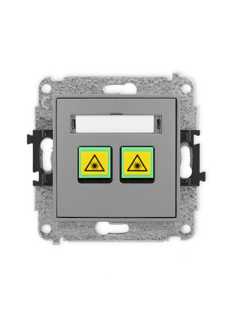 ICON Mechanizm gniazda światłowodowego/optycznego podwójnego szary mat