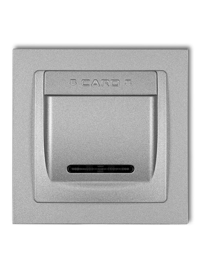 DECO Łącznik hotelowy z ramką uniwersalną pojedynczą z tworzywa DECO srebrny metalik