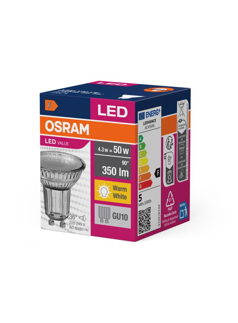 Lampa LED VALUE non-dim PAR16 50 36° 4,3W 830 GU10