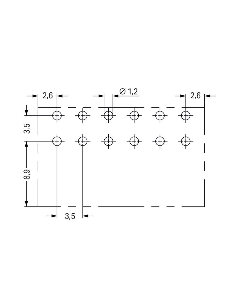 wtyk THT, 2-rzędowy