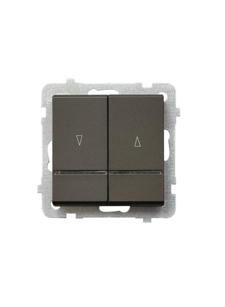 SONATA Łącznik żaluzjowy, zwierny, z podświetleniem niebieskim - kolor czekoladowy metalik