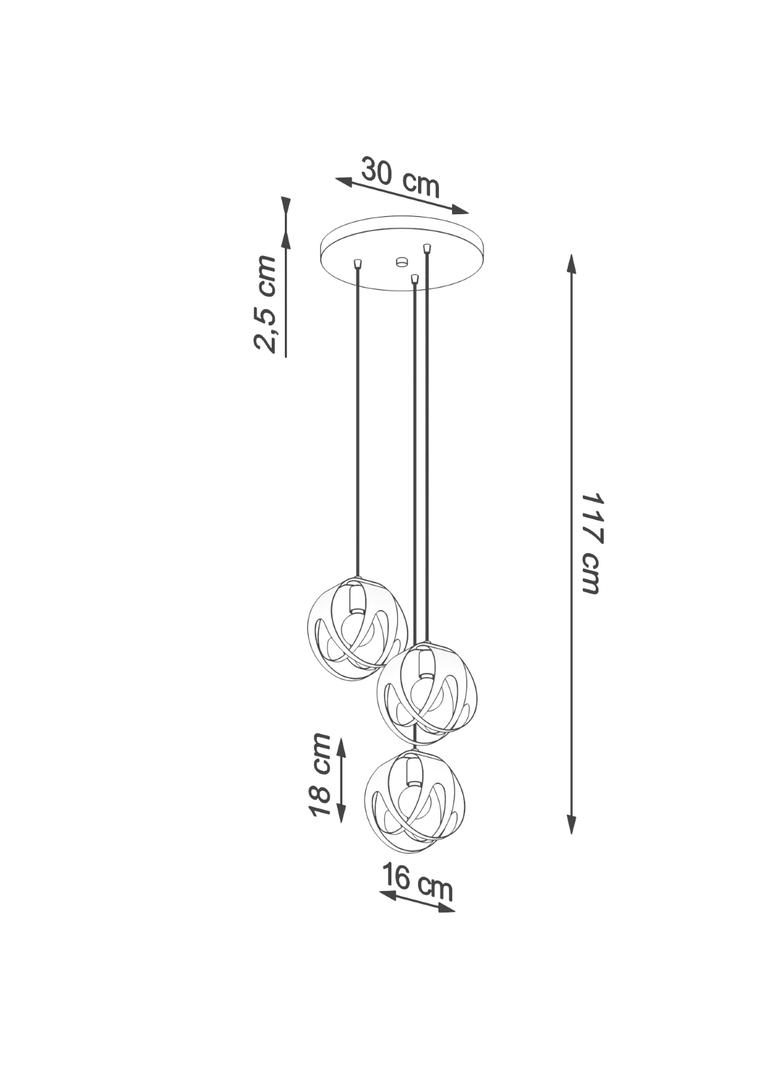 Lampa wisząca TULOS 3P czarna