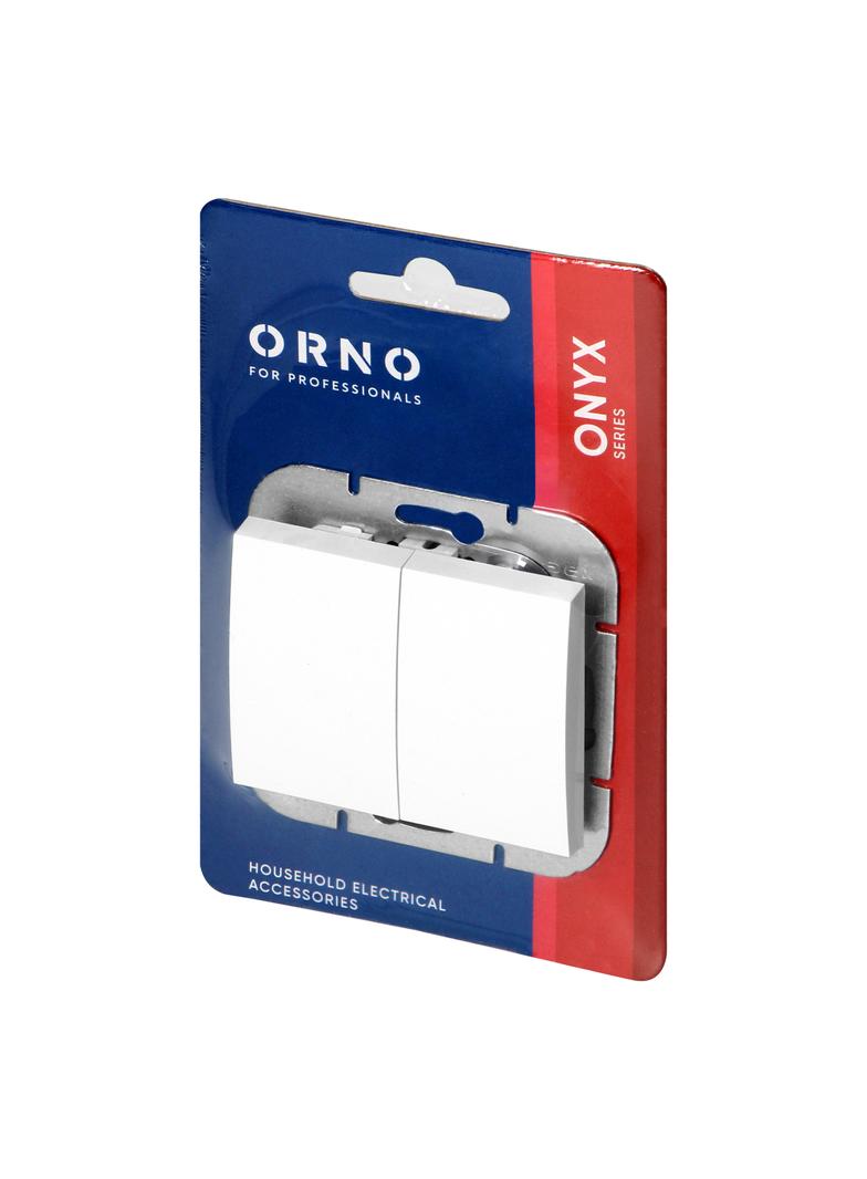 Łącznik podtynkowy świecznikowy Onyx, 10A, 250V, WP-2O, biały OR-OE-7501/W ORNO