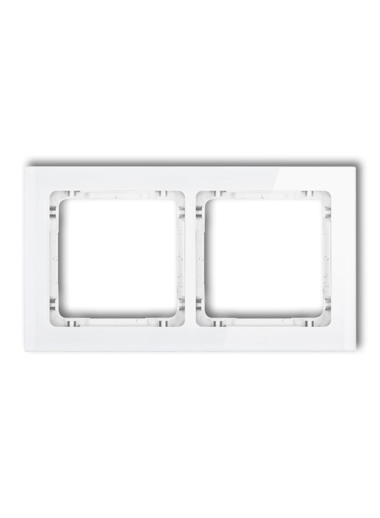 DECO Ramka uniwersalna podwójna - efekt szkła (ramka: biała; spód: biały)