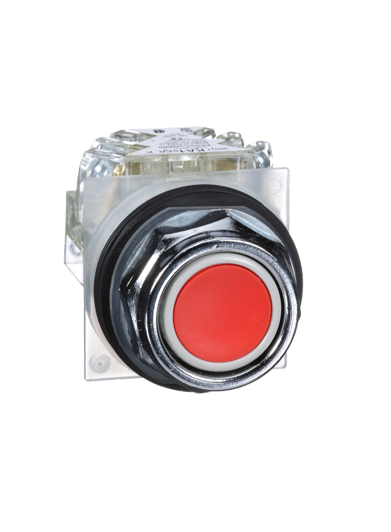 Harmony 9001K Przycisk kryty O30 czerwony 2 pozycyjny 1 NC+1NO metalowy ośmiokątny