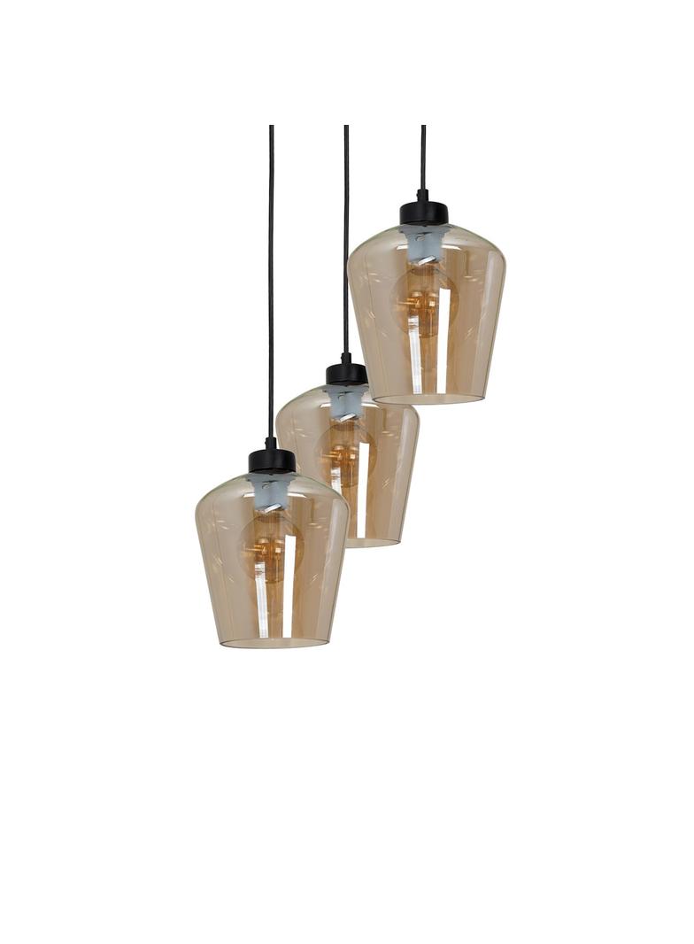 Milagro lampa wisząca Santiago Amber 3xE27 czarna MLP6613