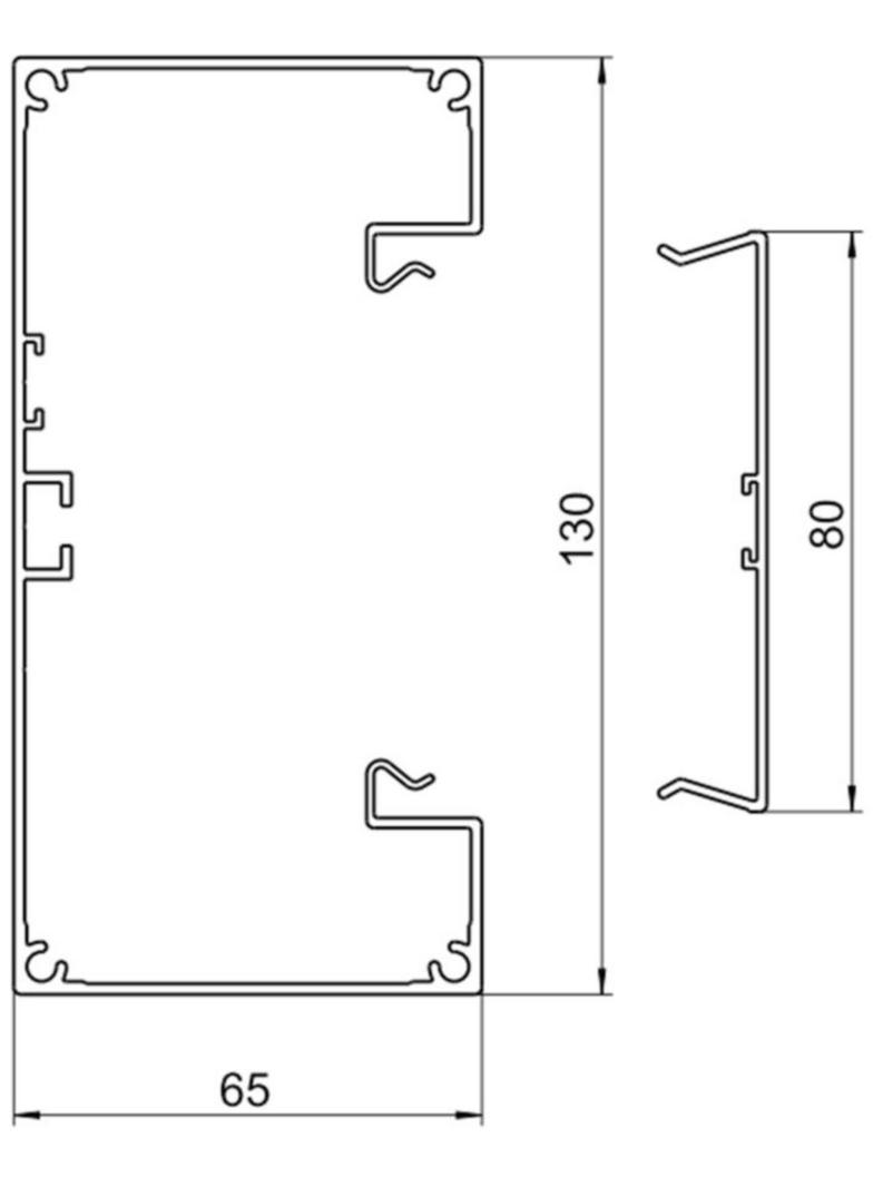tehalit.BRAP Podstawa kanału, 65x130, alu biały