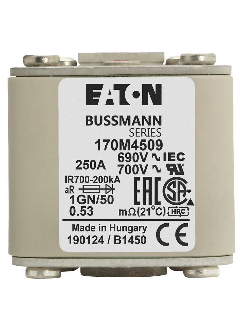 FUSE 250A 690V 1GN/50 AR UC Wkładka szybka 250A AC 690V rozmiar 1 53x69x51 mm aR IEC UL w 170M4509 E