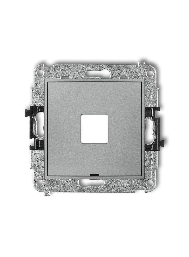 ICON Gniazdo antenowe multimedialne pojedyncze bez modułu, bez pola opisowego (standard Keystone) srebrny metalik 7IGMBO-1P KARLIK