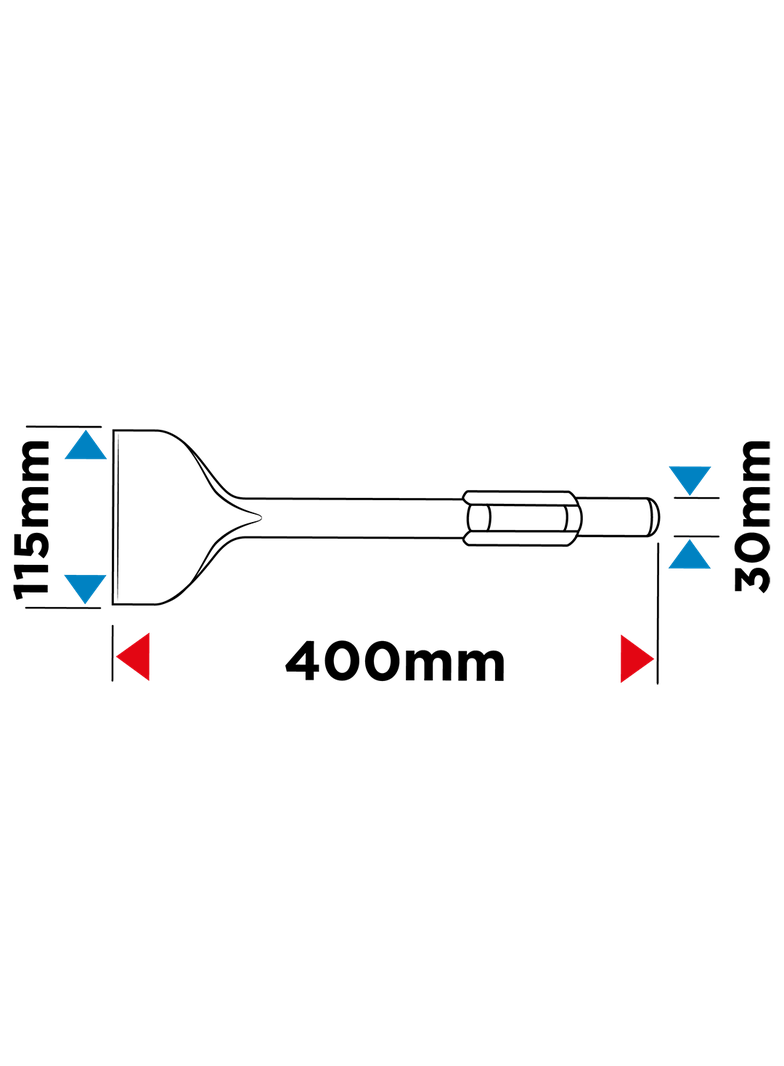 Dłuto HEX płaskie 115 x 400 mm