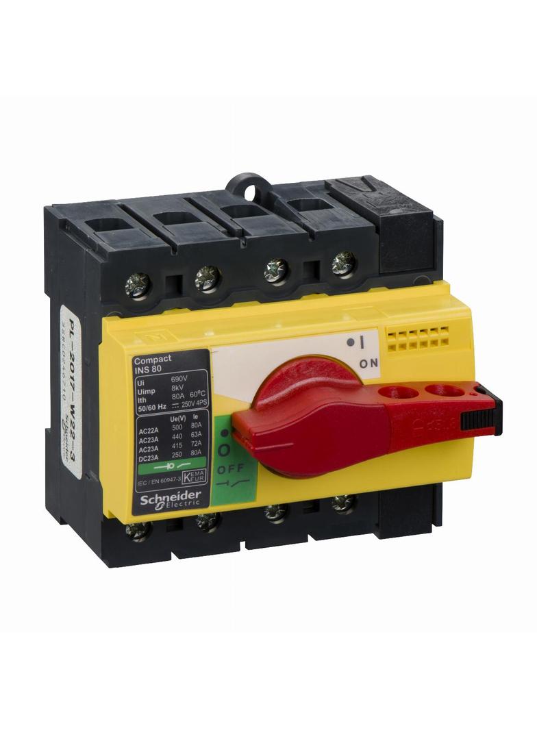 Compact INS INV, rozłącznik INS80 żółto-czerwony 80A 4P