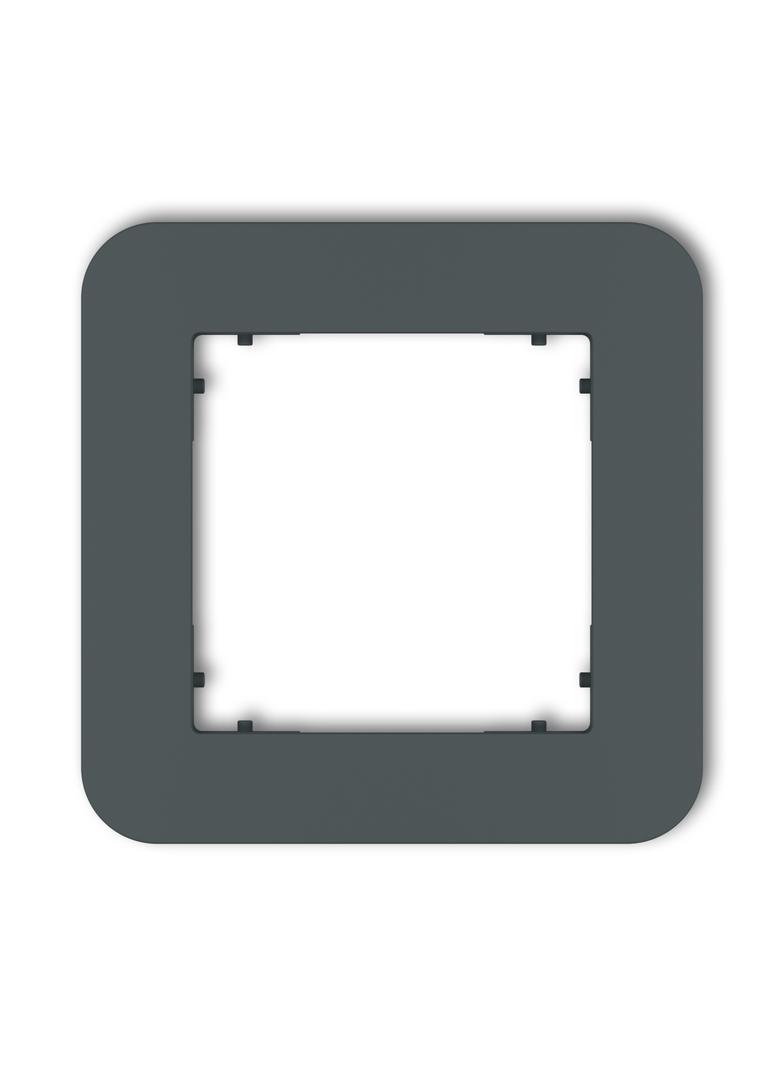 MINI Ramka uniwersalna pojedyncza zaokrąglona z tworzywa grafitowy mat