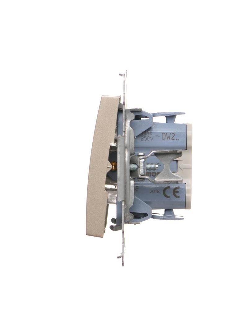 Simon 54 Łącznik dwubiegunowy 10A szybkozłączka złoty mat