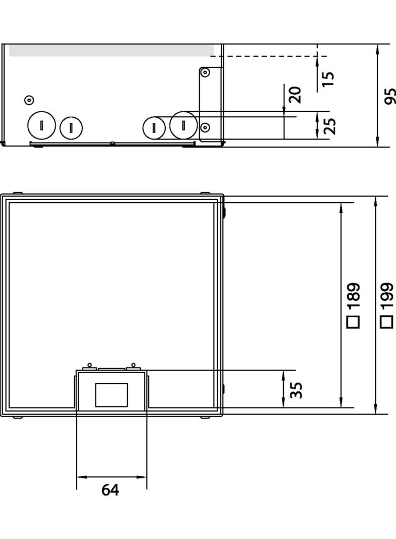 tehalit.VE-EE Zestaw puszka podło-montazowa IP30 5kN Q06 205x205 15mm stal