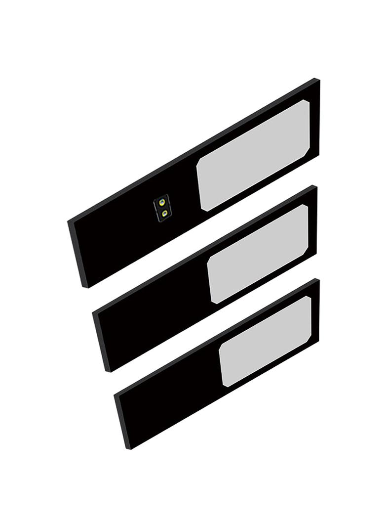 PLANA zestaw 3 lamp podszafkowych LED, 3x4W, 3x240lm, 4000K, z włącznikiem bezdotykowym, czarne