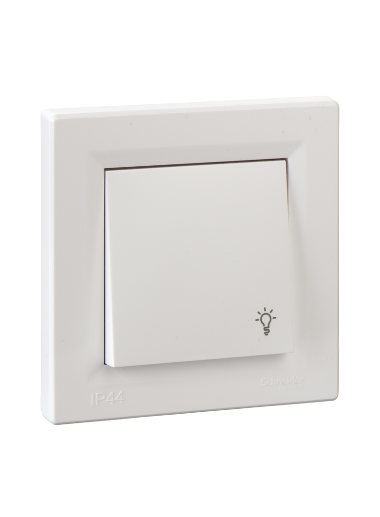 Asfora, przycisk światło, IP44, biały