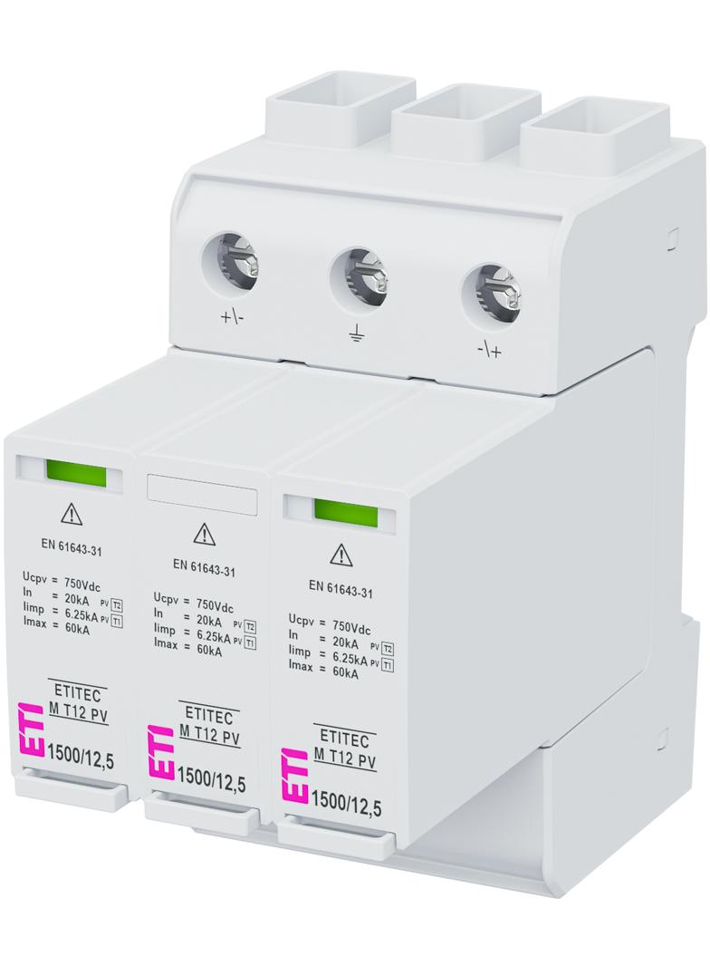 Ogranicznik przepięć T1 T2 (B C) - do systemów PV TEC M T12 PV 1500/12,5 Y 002440513 ETI