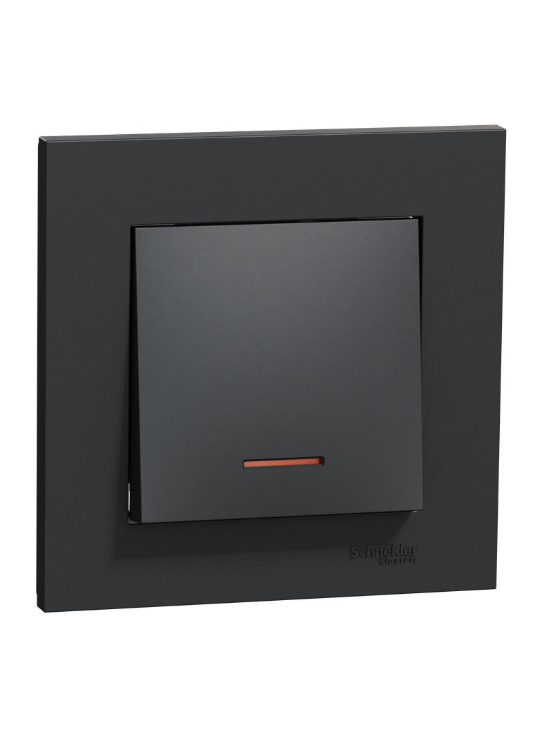 Miluz ED, Przycisk 10A z podświetleniem, zaciski bezgwintowe, antracyt