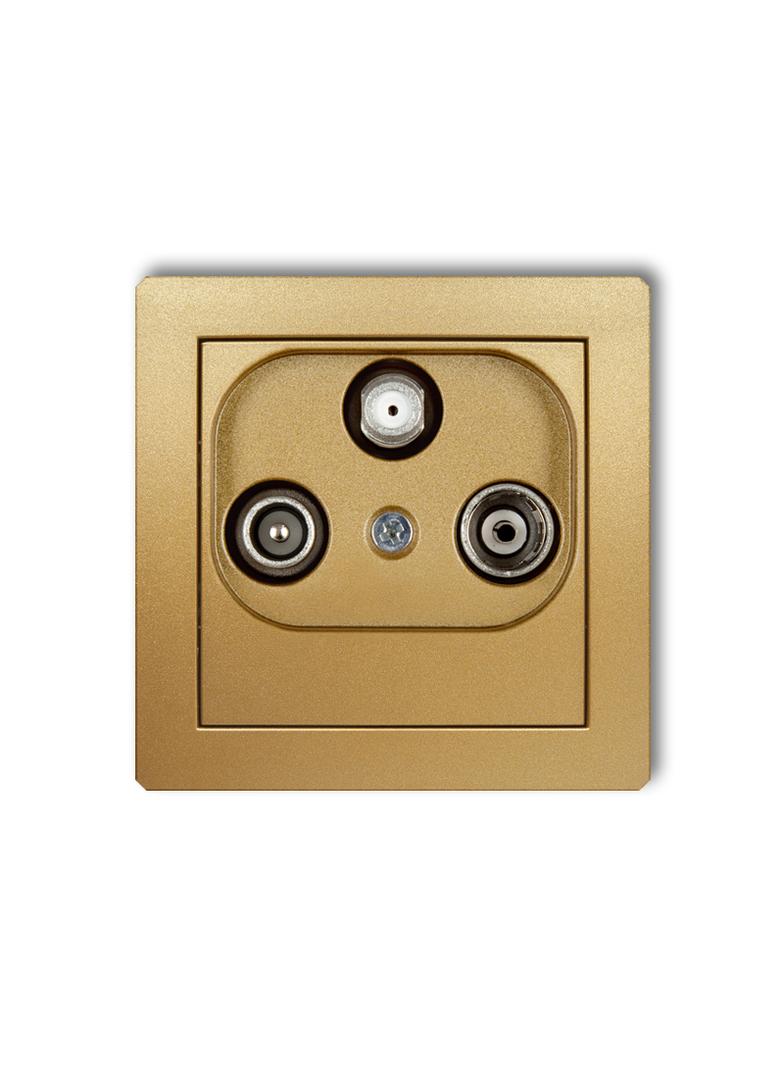 DECO Mechanizm gniazda abonenckiego RTV-SAT końcowego multimedialnego (Internet) złoty