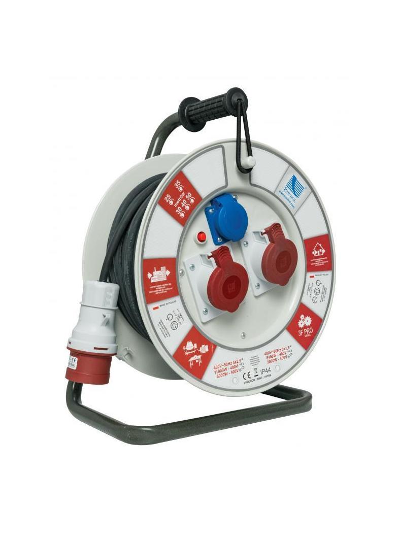 PBS H05RR F 5x1,5 -  40m, 1xGZ16A, 2x16A/5p (400V), IP 44